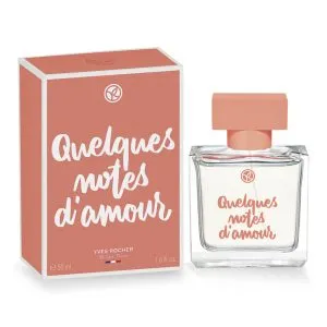 Perfume Quelques Notes d'Amour de Yves Rocher, con Rosa Damascena y Madera de Gaiac