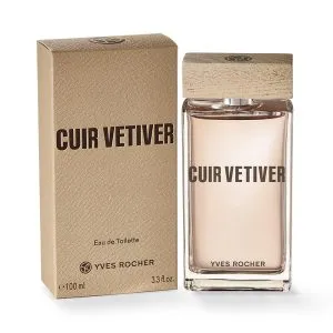 Agua de Tocador Cuir Vetiver Yves Rocher con esencias de Vetiver y Sándalo