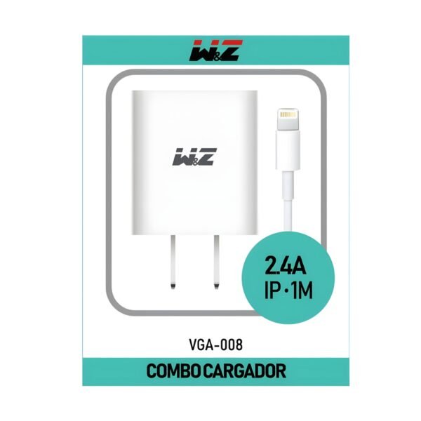 Combo Cargador 2.4A con Cable para IP W&Z Modelo VGA-008