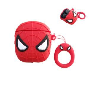 Estuche Spider-Man para AirPods con su diseño completo, incluyendo un aro adicional para colgarlo en mochilas o bolsos.